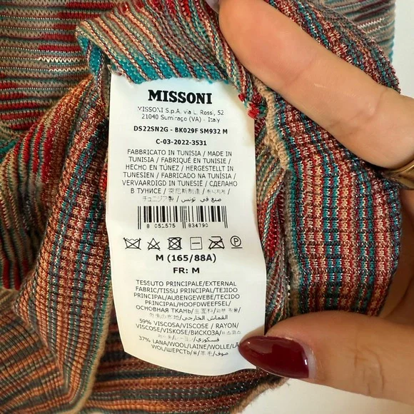 M Missoni Wool-Blend Top Size M